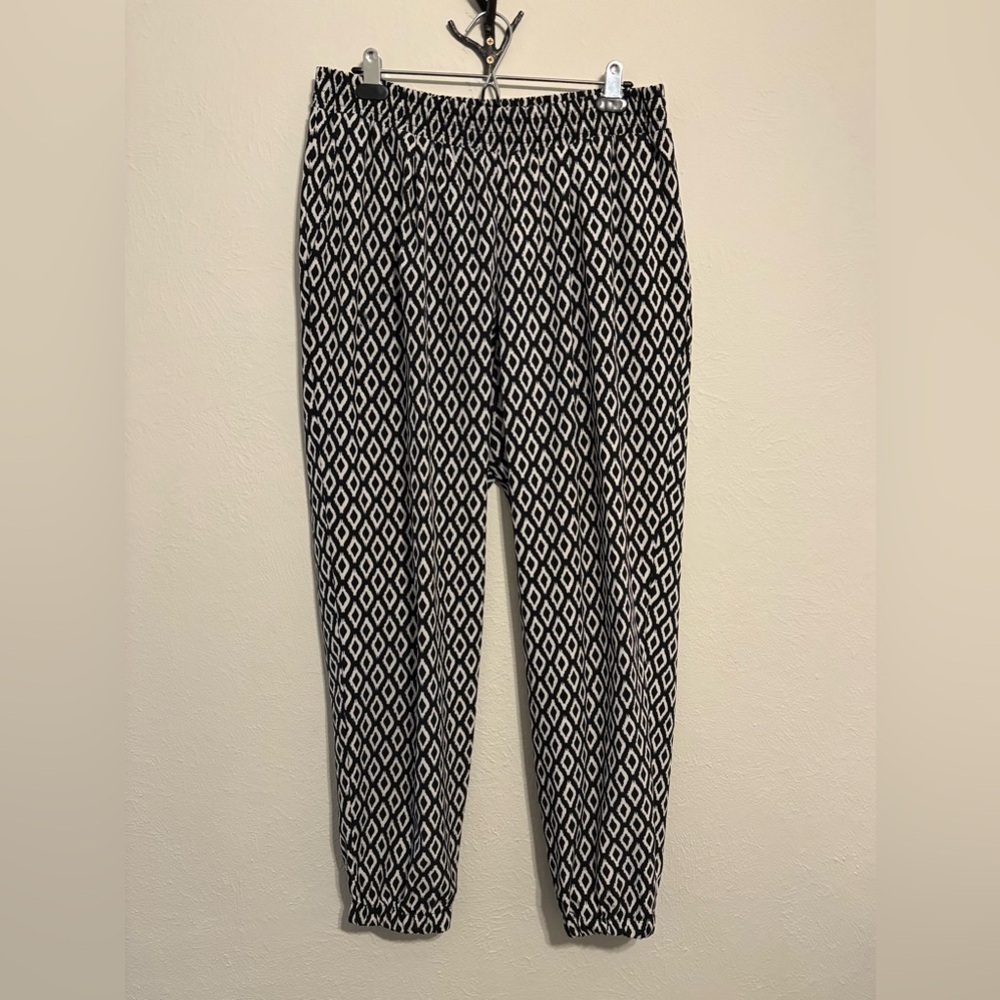 Black and White Geometric Joggers
